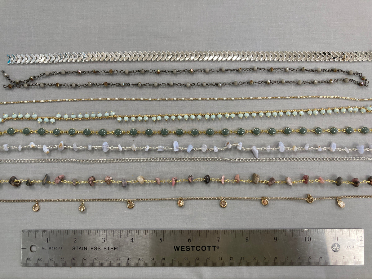 Assorted Chain - at least 8" long - 10 pieces