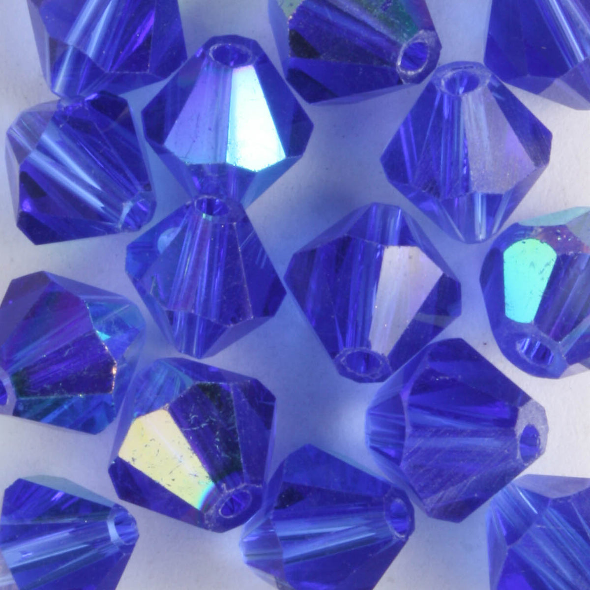 8mm Bicone Blue AB - 15 beads