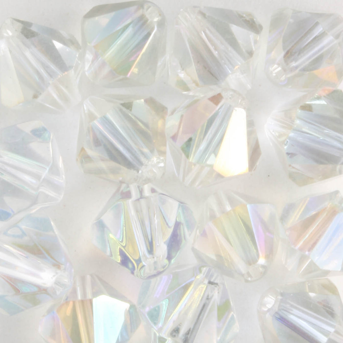 8mm Bicone Clear AB - 15 beads