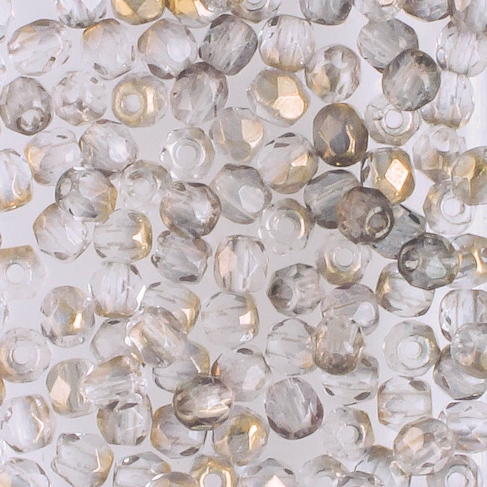 3mm Round Fire Polish Clear/Bronze