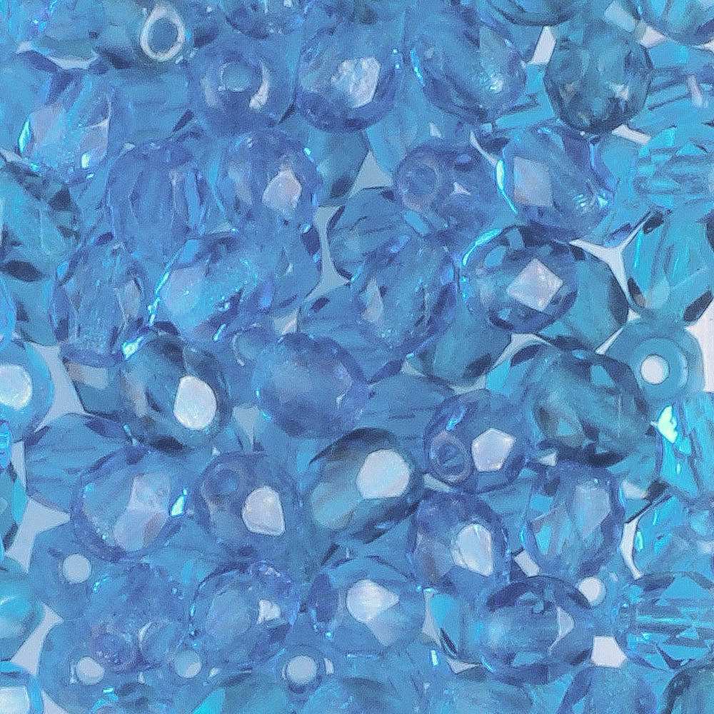 4mm Round Fire Polish Capri Blue
