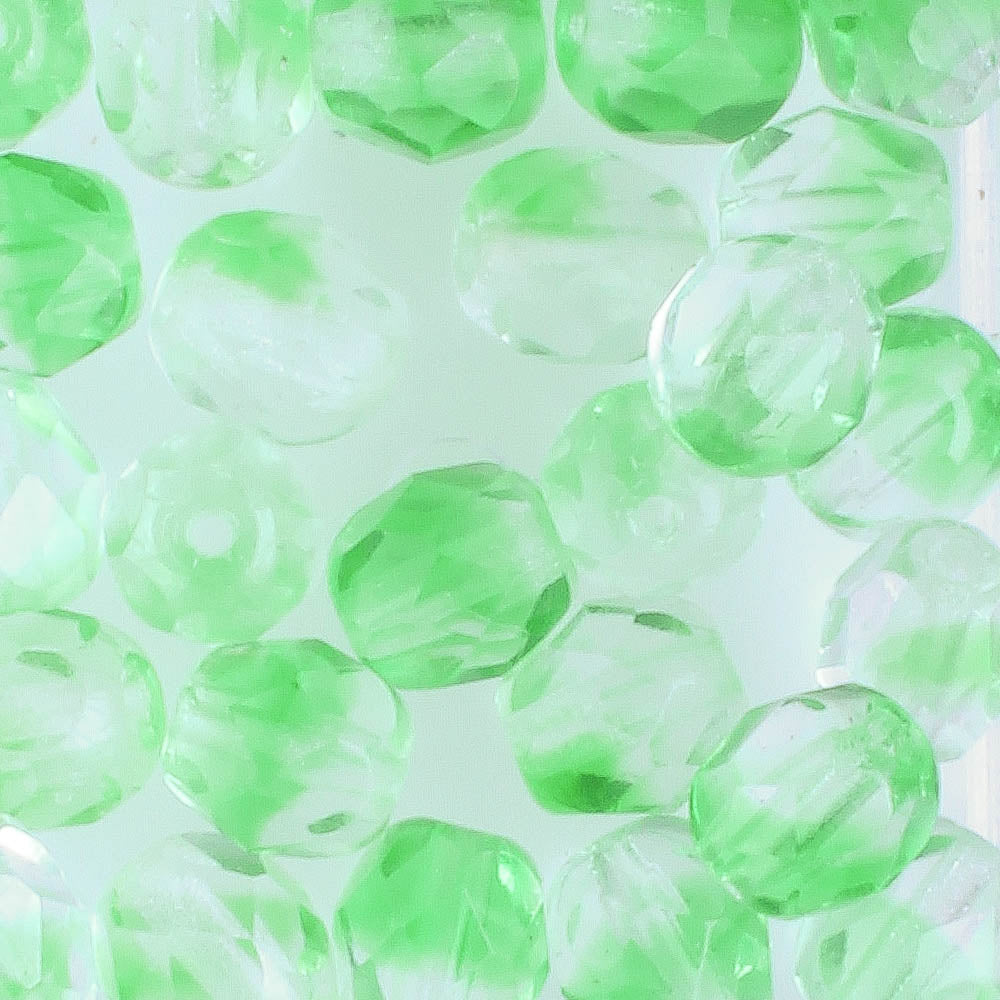 6mm Round Fire Polish Clear Green