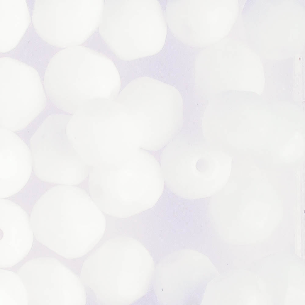 6mm Round Fire Polish Opaque White