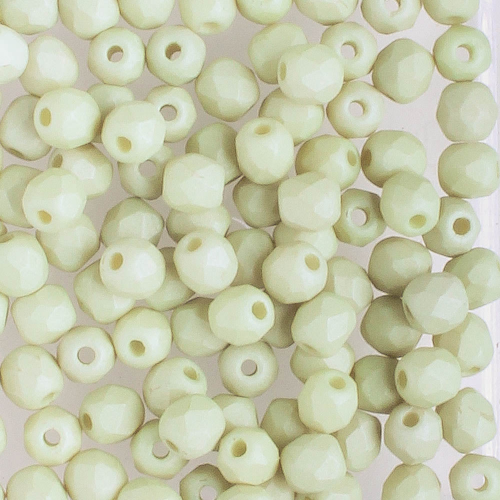 3mm Round Fire Polish Sage Green