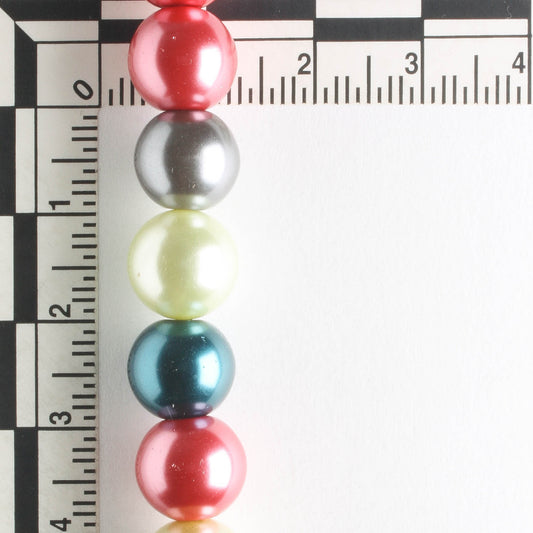 10mm Glass Pearls - 8" strand