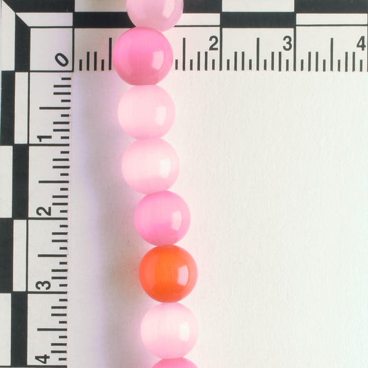8mm Cat's Eye Glass - 8" strand