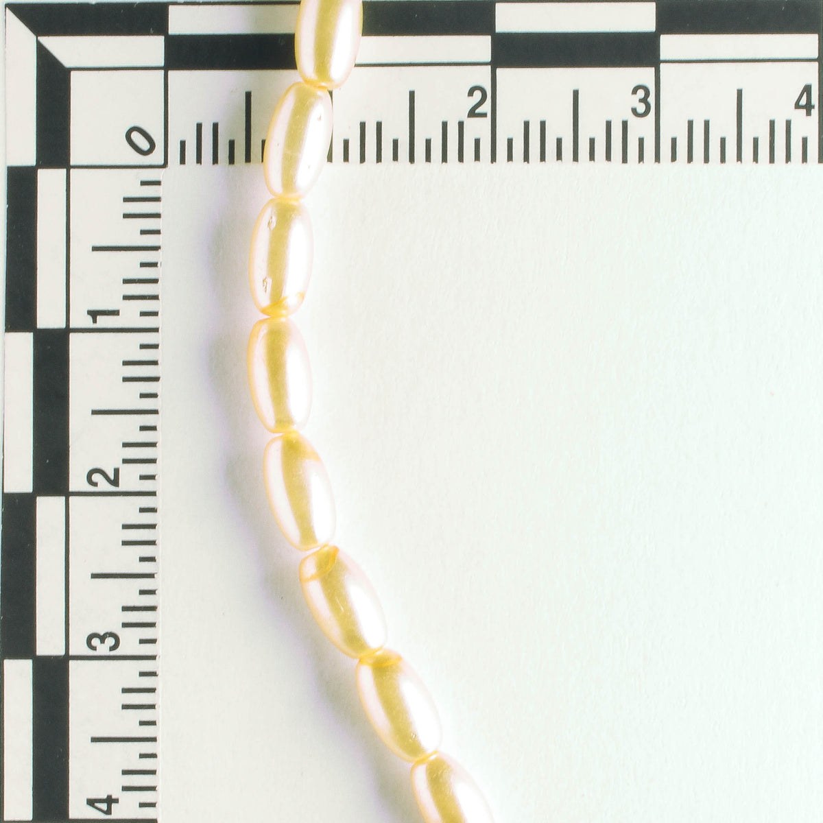 7mm x 4mm Glass Pearls - 8" strand