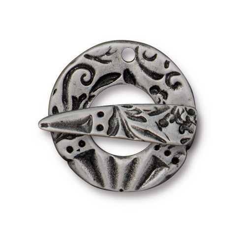 Flora Toggle Clasp - Antique Pewter