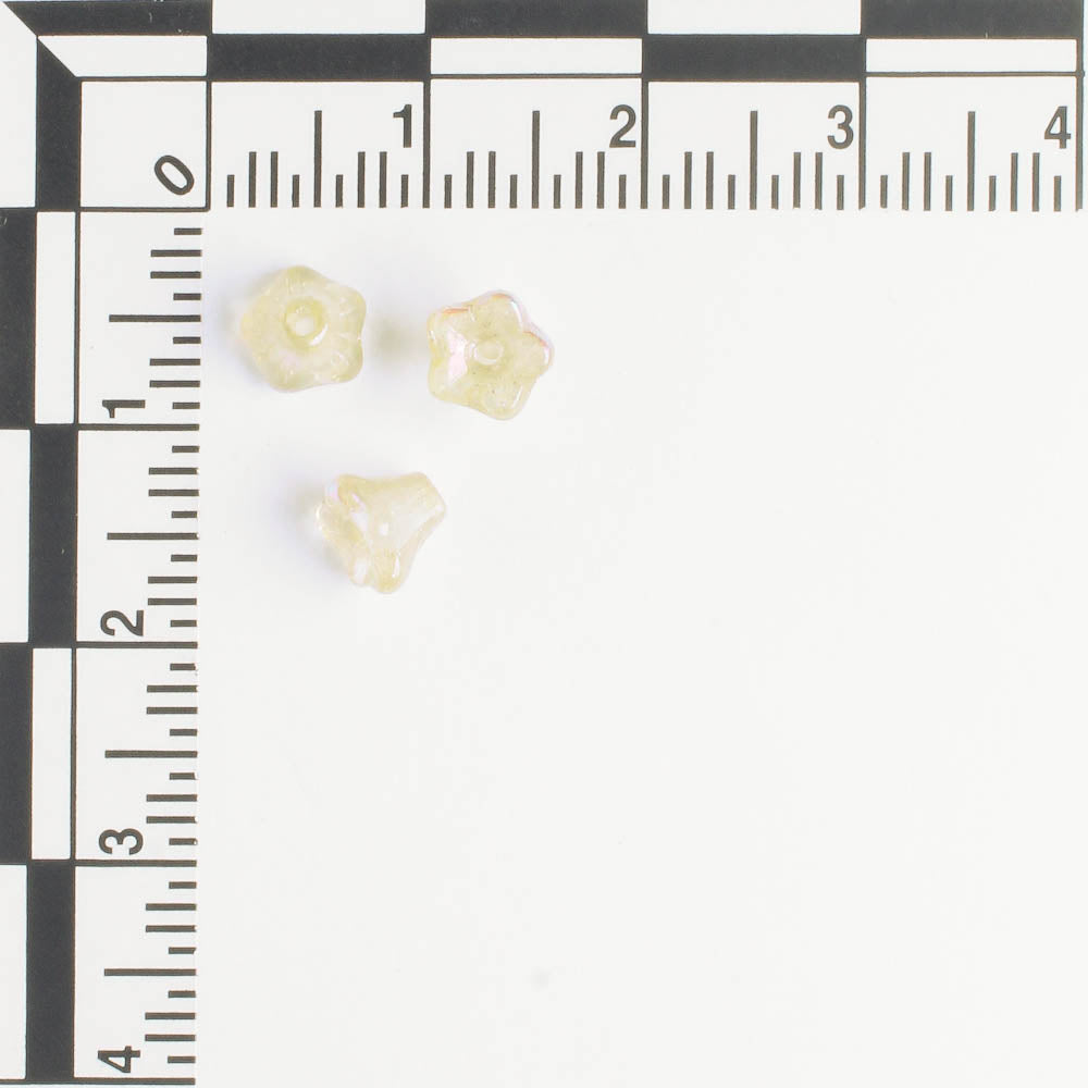 5x6mm Bell Flower - Pale Yellow AB