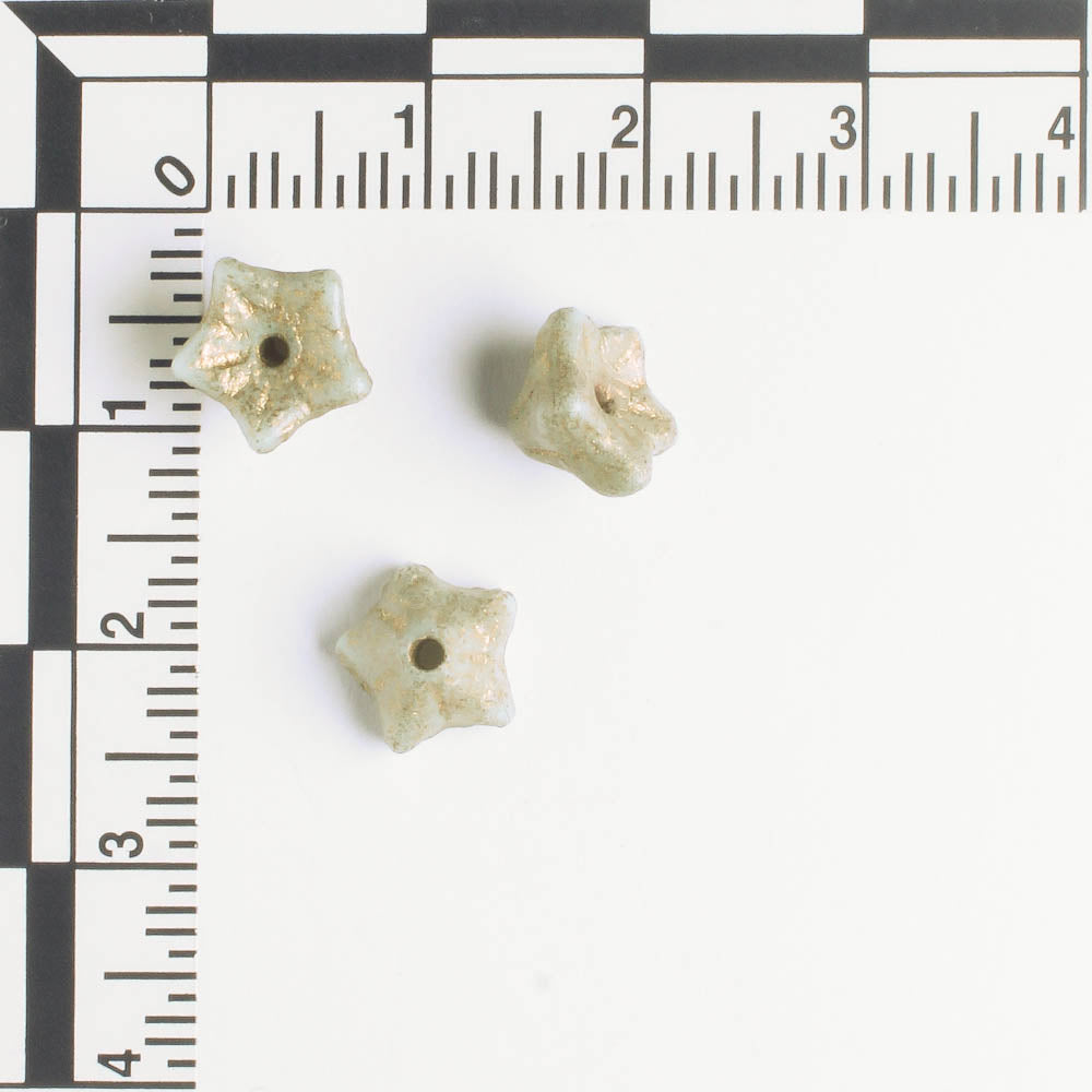 5x8mm Bell Flower - Gray and gold with an Etched Finish