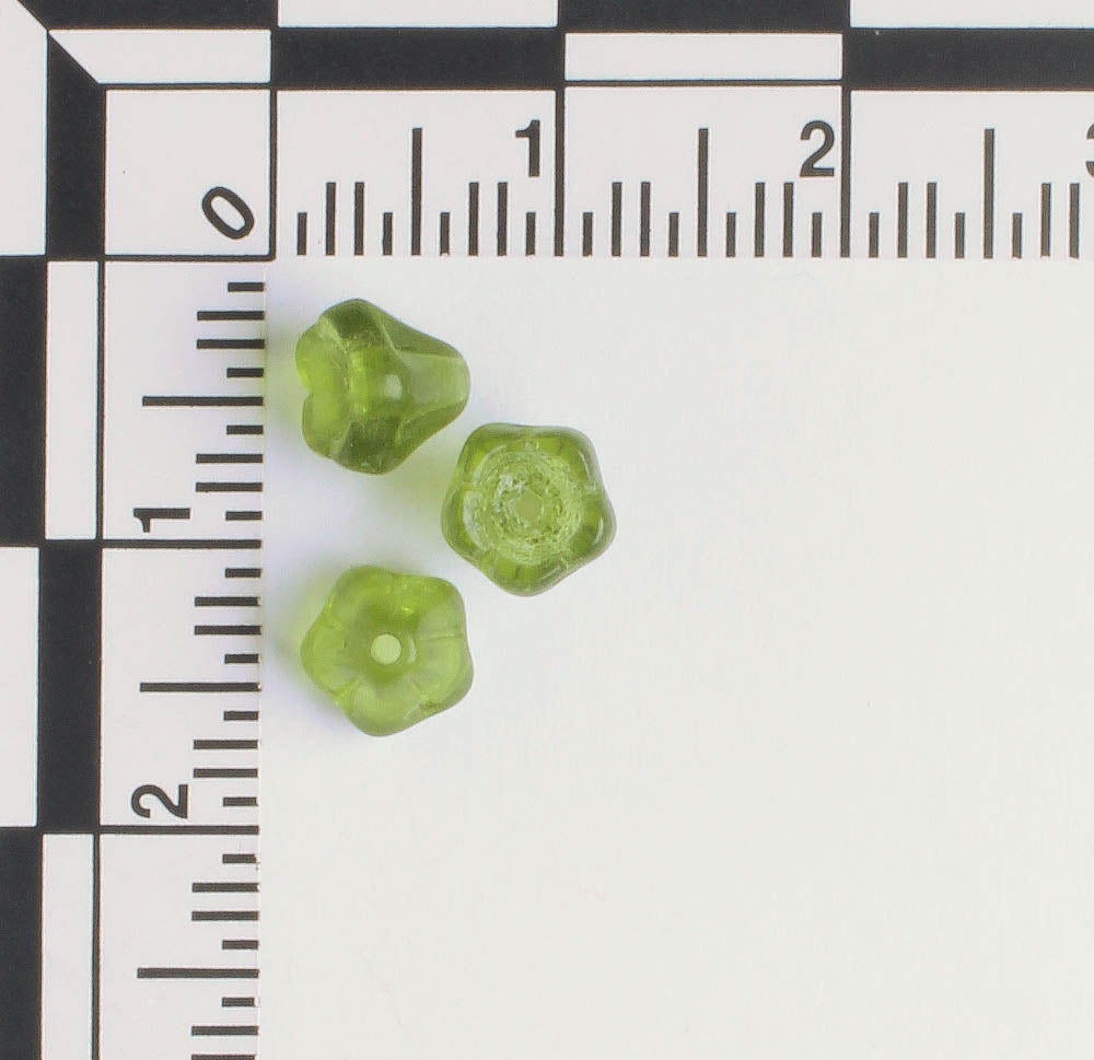 5x6mm Bell Flower - Olive Green