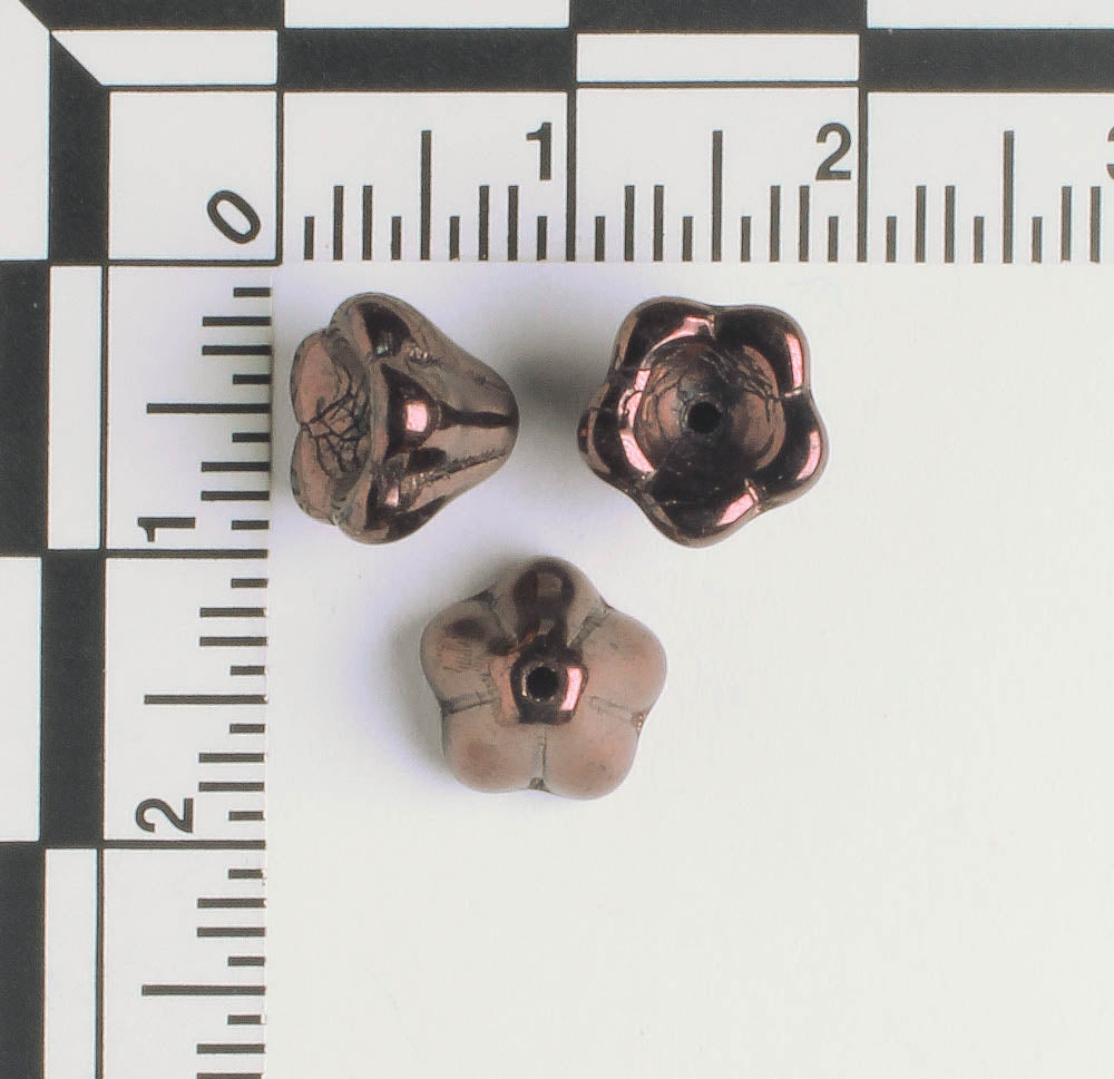 5x8mm Bell Flower - Purple Bronze