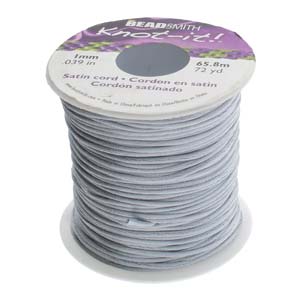 1mm Satin Cord - Silver - yard
