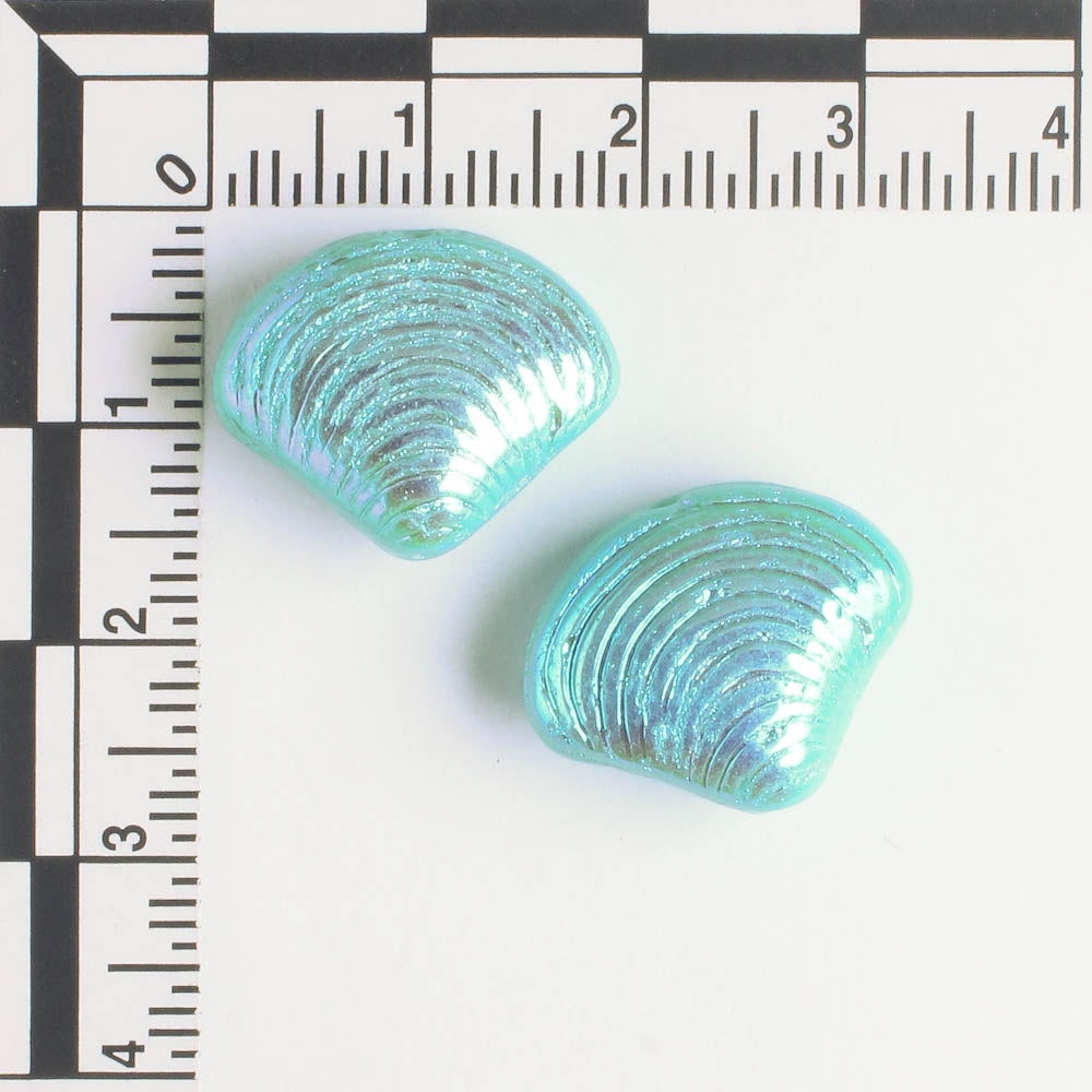 15x18mm Seashell Bead Aqua