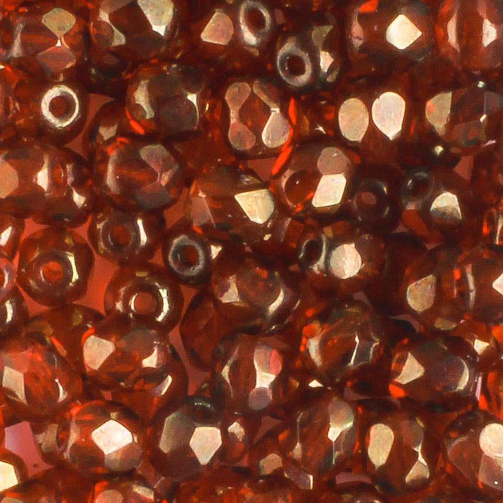 4mm Round Fire Polish Ruby Red Gold Luster