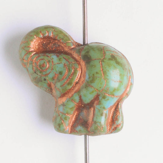 20x23mm Elephant - Blue and Copper - each