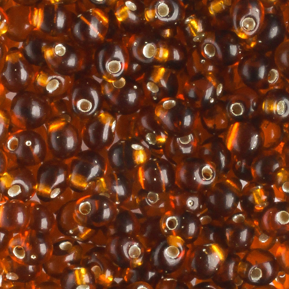 Fringe Bead, Silver Lined Root Beer