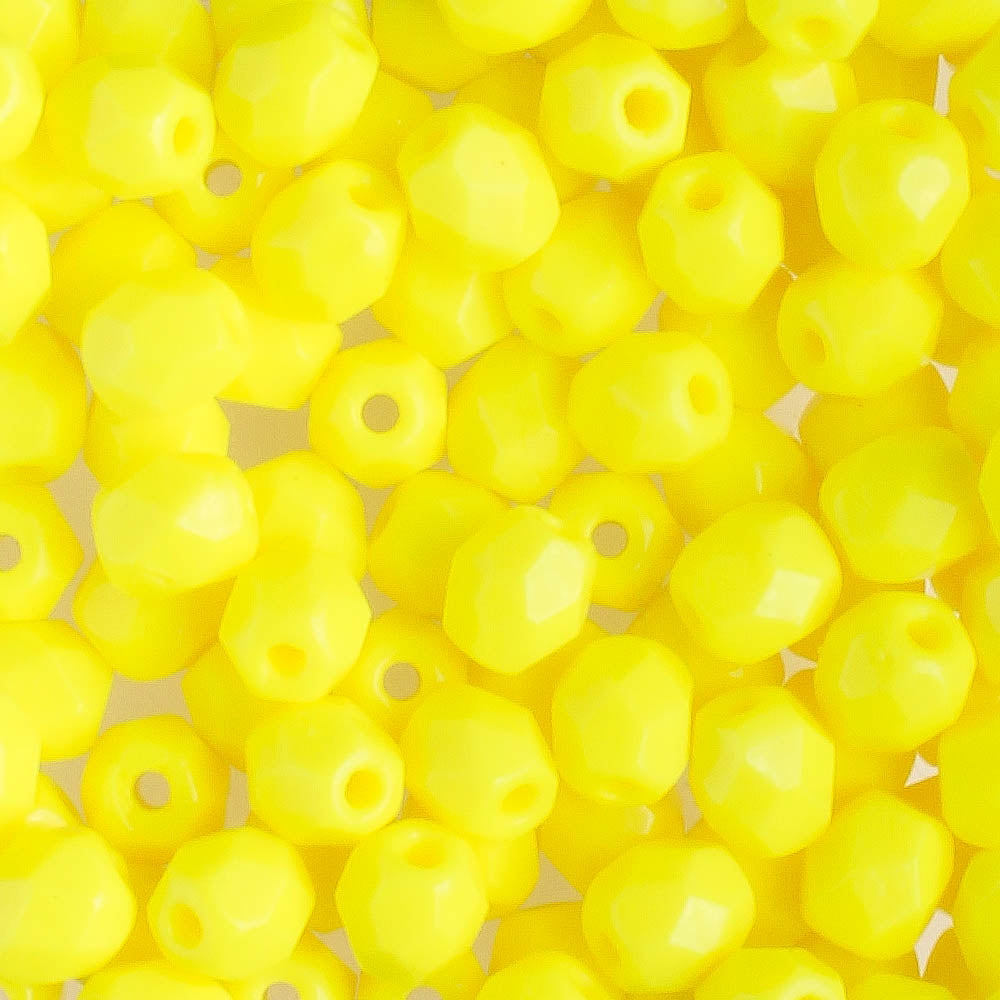 4mm Round Fire Polish Yellow
