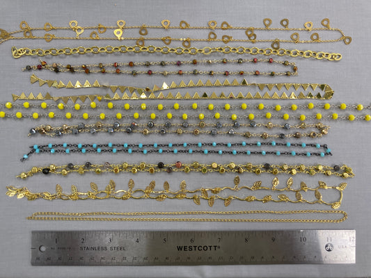 Assorted Chain - at least 12" long - 10 pieces