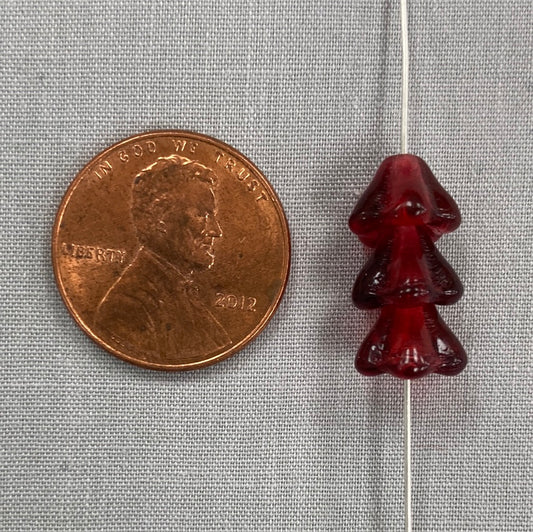 5x8mm Bell Flower - Cranberry