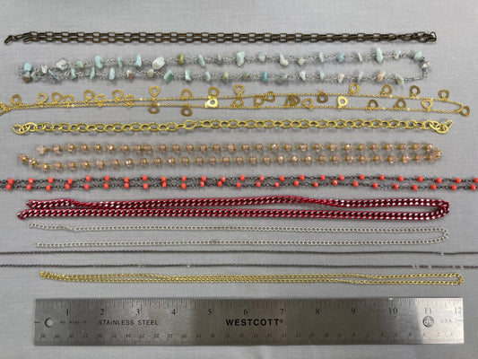 Assorted Chain - at least 12" long - 10 pieces