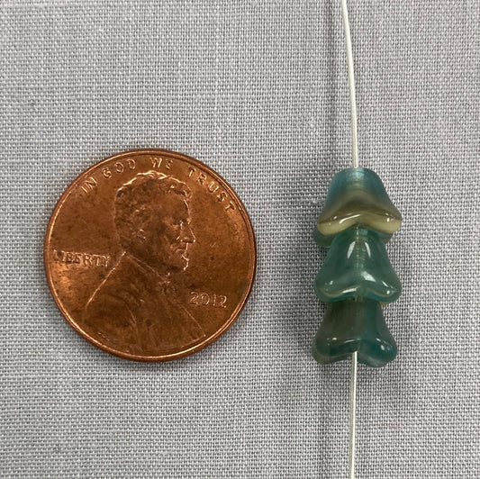 5x8mm Bell Flower - Green and Brown