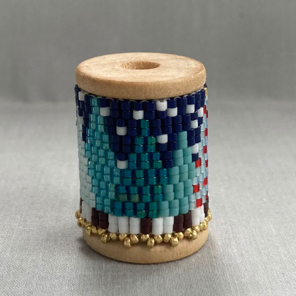 Turquoise Trees Spool Cover Peyote Pattern - PDF