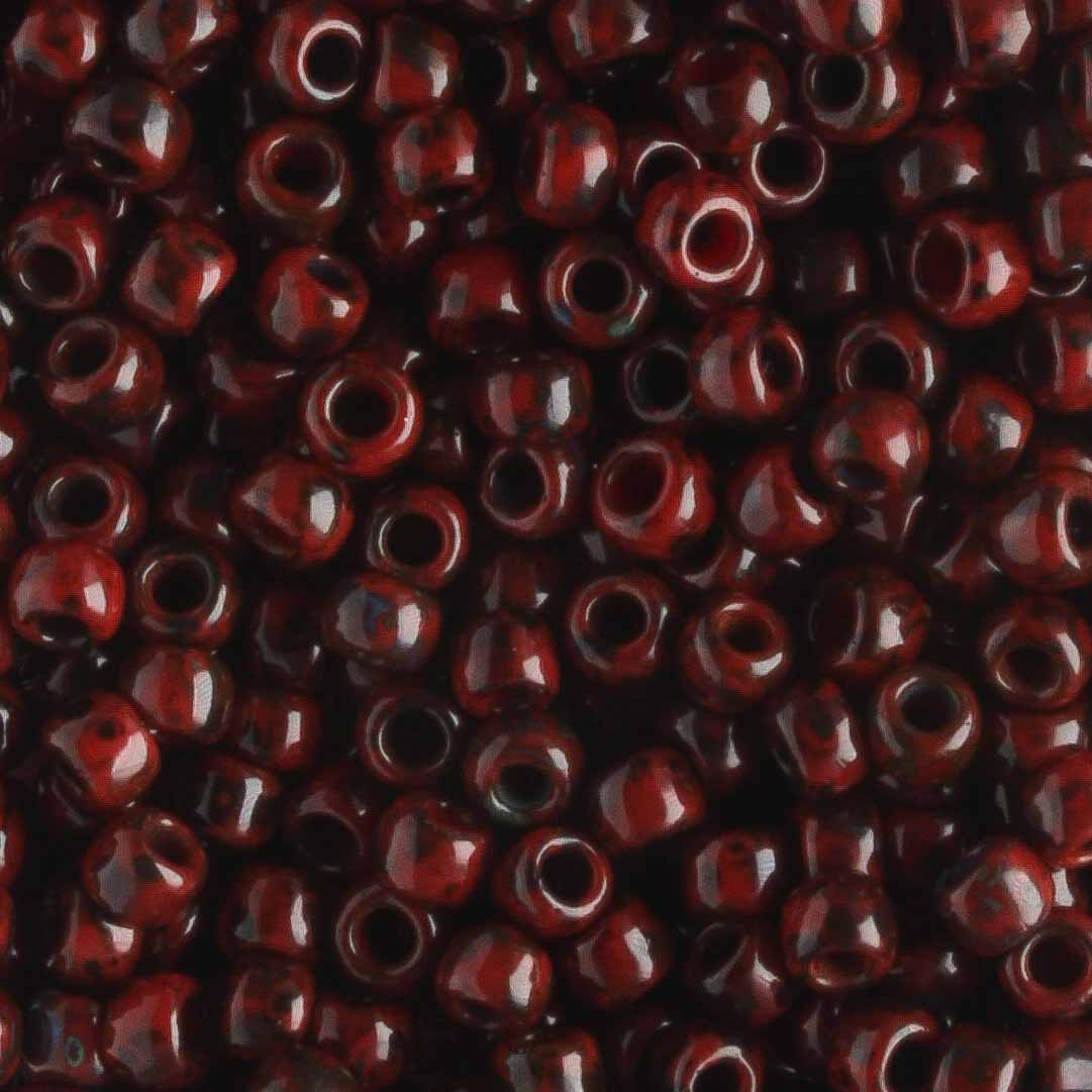 8/0 Hybrid Pepper Red Picasso - 10 grams