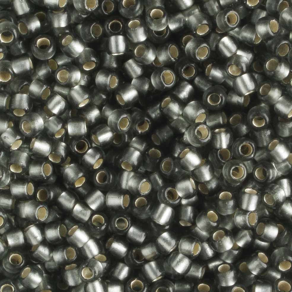 11/0 Silver Lined Frosted Gray - 10 grams