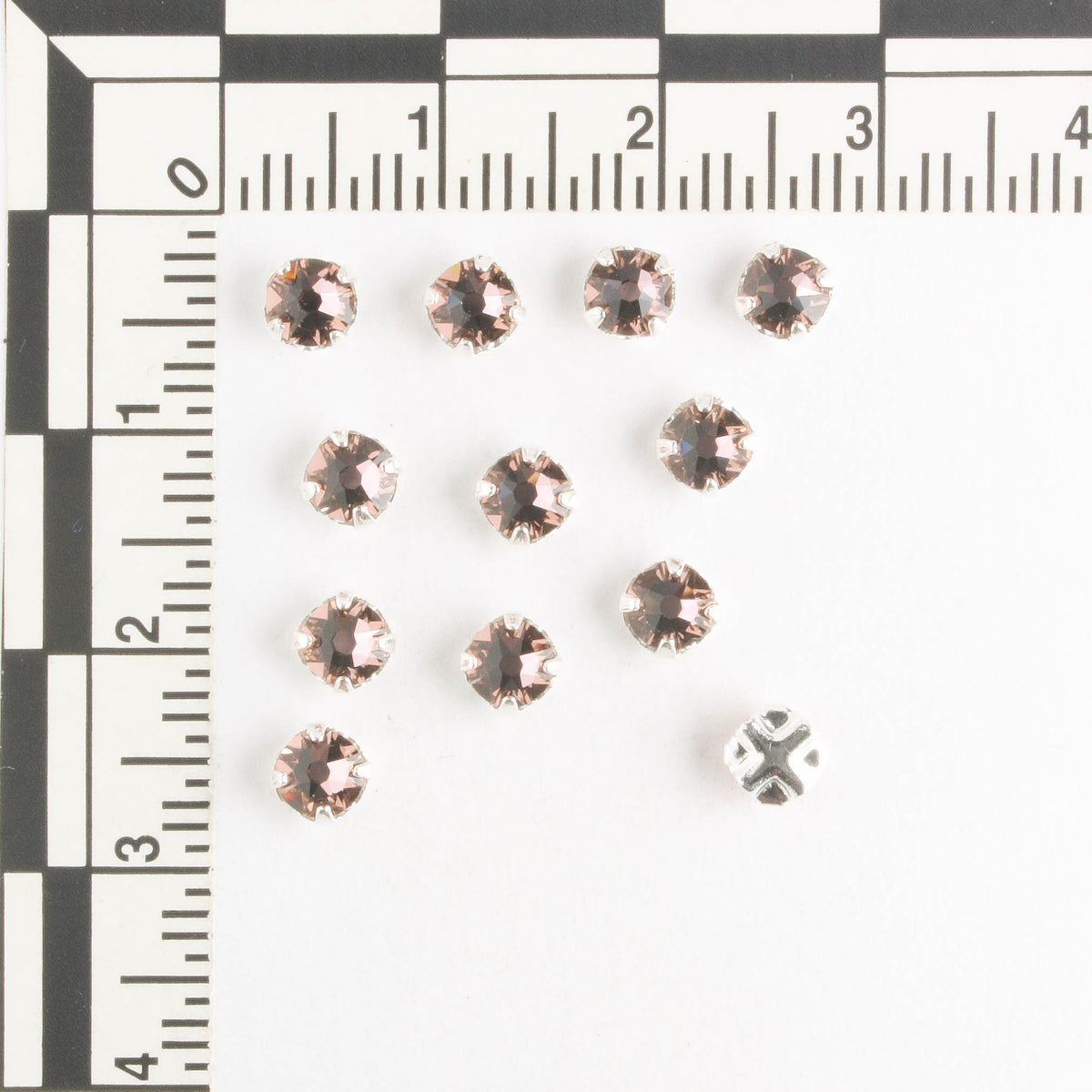 4mm Rose Montee Vintage Rose - qty 12