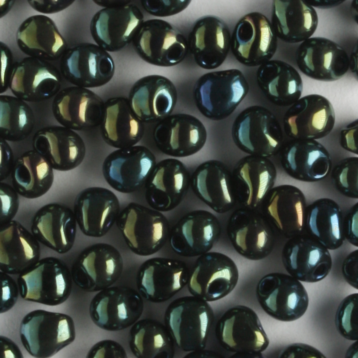Fringe Bead, Gunmetal Dark Green