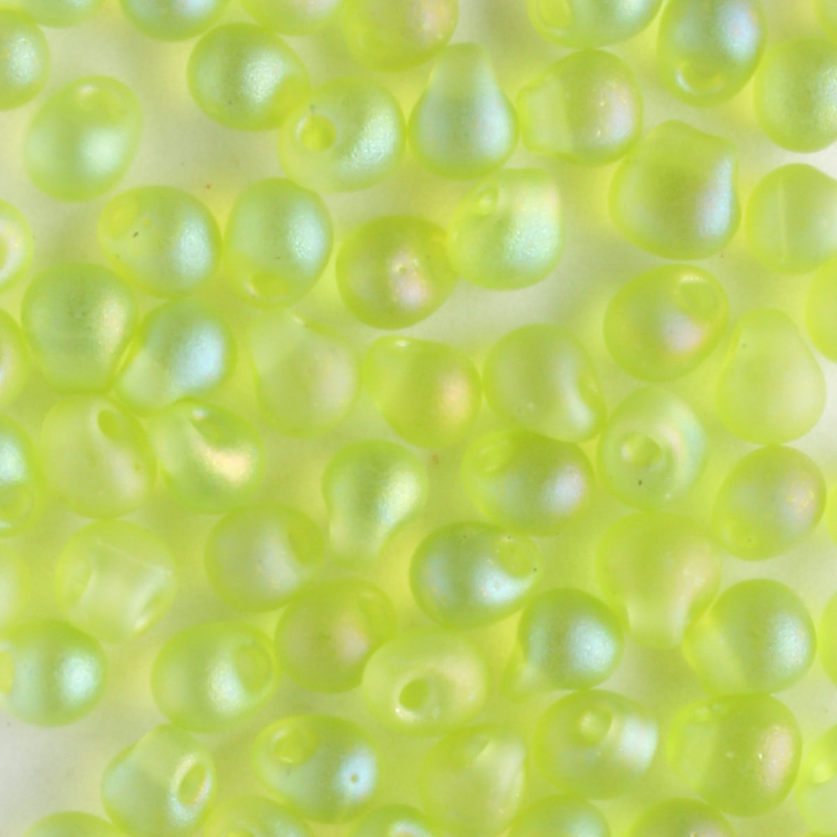 Fringe Bead, Rainbow Lime Green