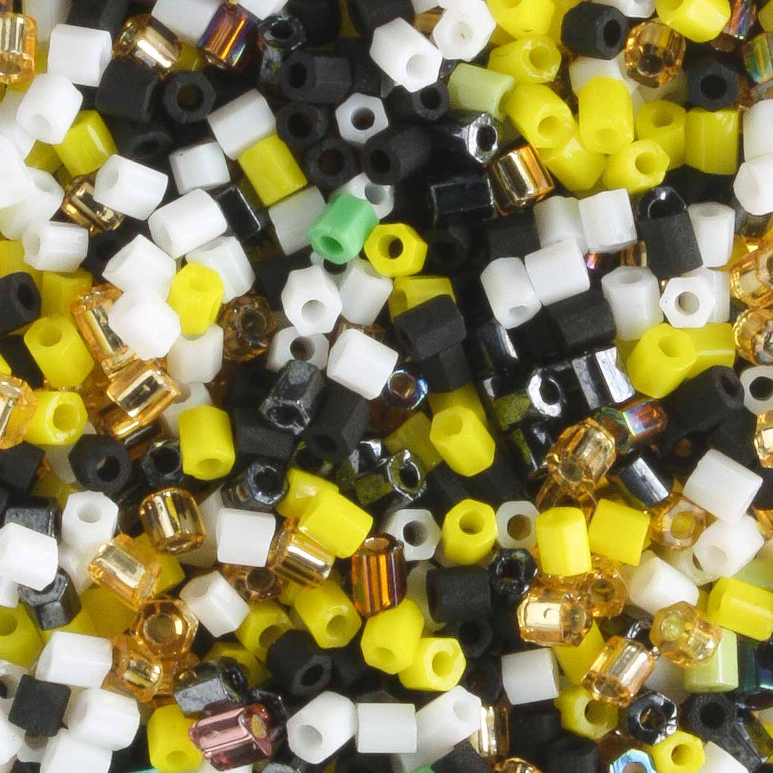 11/0 Hex Bumblebee Mix - 10 grams