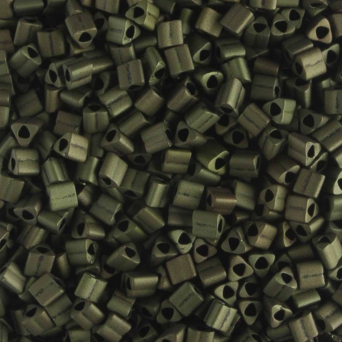 11/0 Triangle Matte Metallic Olive - 10 grams