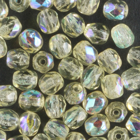 4mm Round Fire Polish Jonquil AB