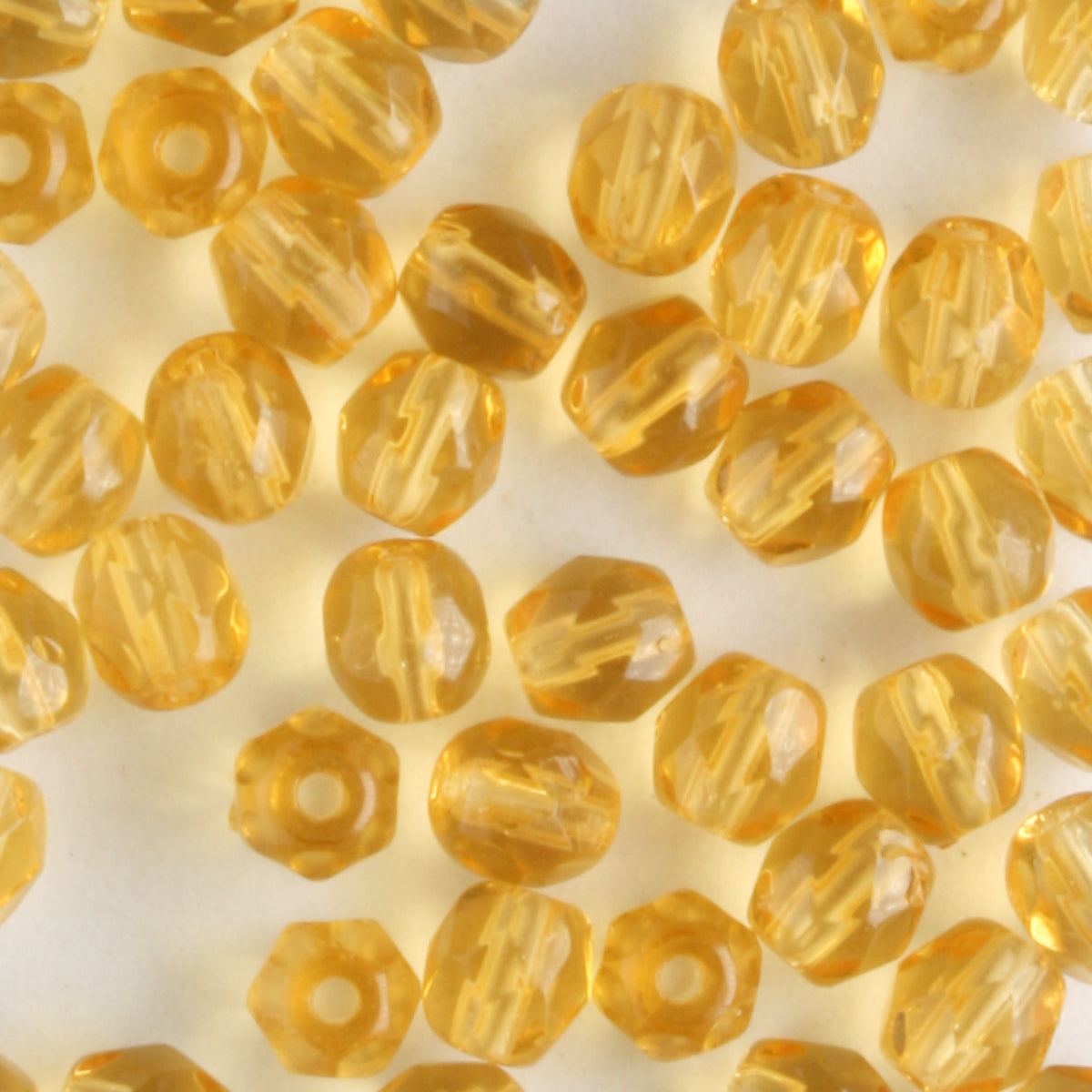 4mm Round Fire Polish Medium Amber