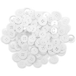 Button White Assortment - qty 140