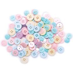 Buttons, Pastel Assortment - qty 140