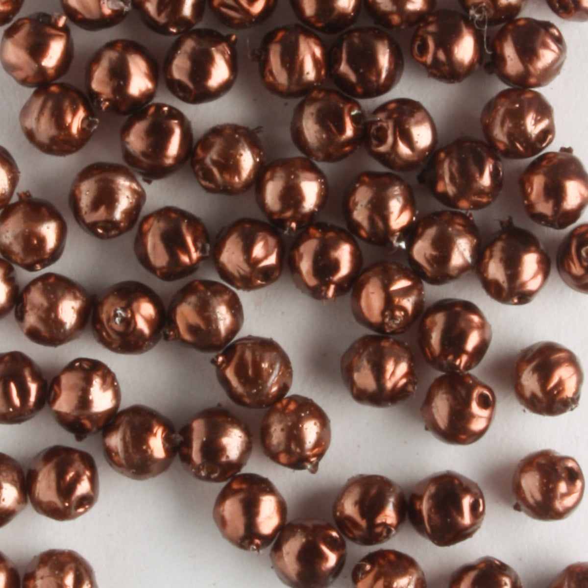 3mm Baroque Glass Pearls Bronze - 100 beads