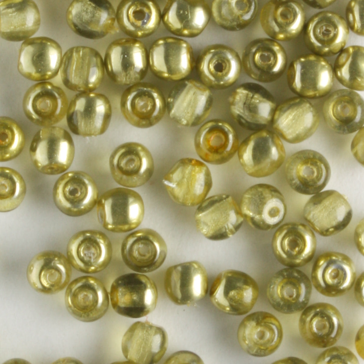3mm Druk Mirror Jonquil - 100 beads