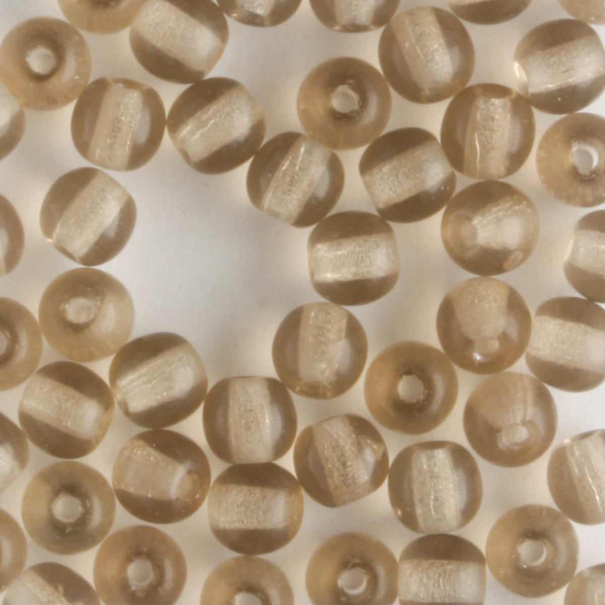 4mm Druk Light Smoked Topaz - 100 beads