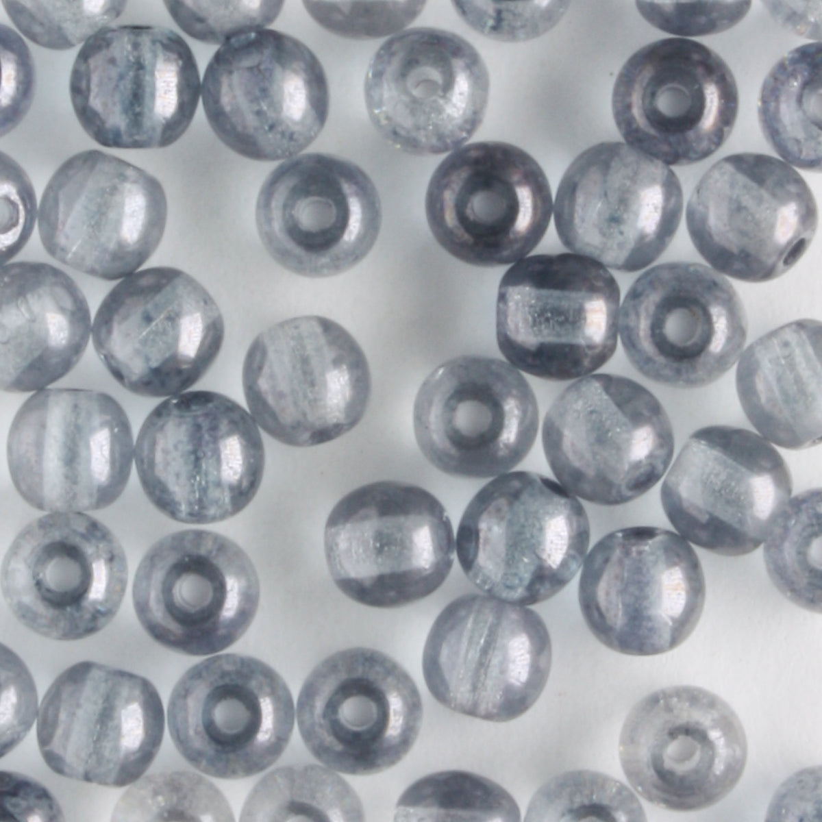 4mm Druk Lumi Blue - 100 beads