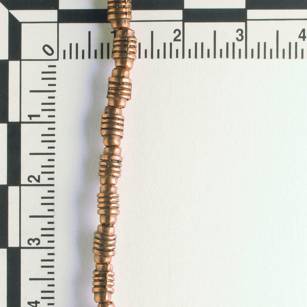 Pewter Beads, Copper Plated - 8" Strand