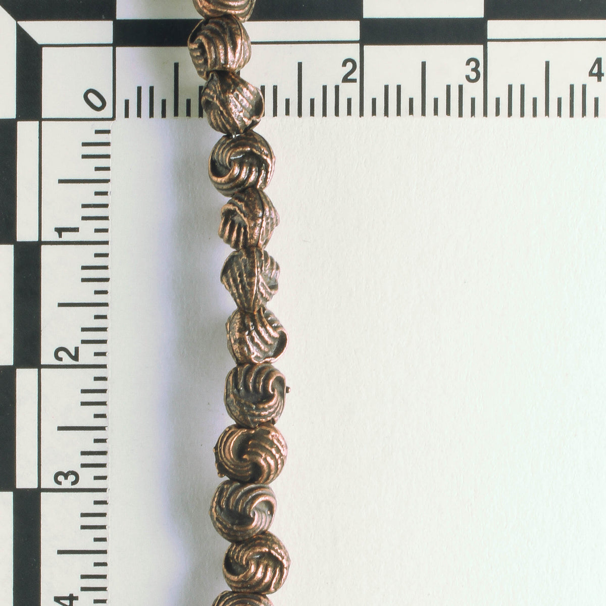 Pewter Beads, Copper Plated - 8" Strand