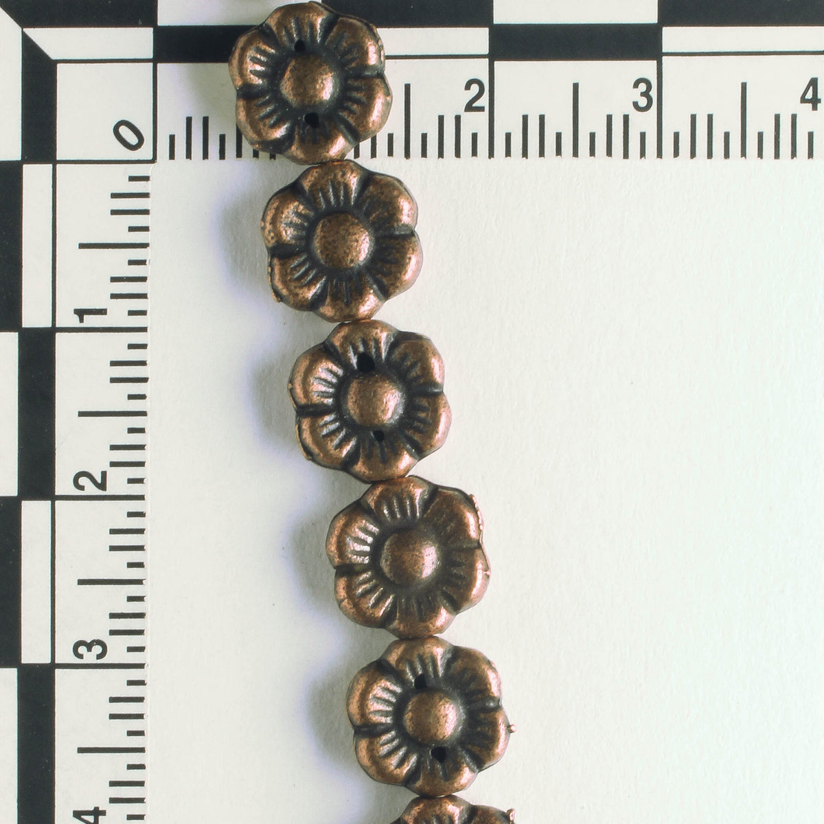 Pewter Beads, Copper Plated - 8" Strand