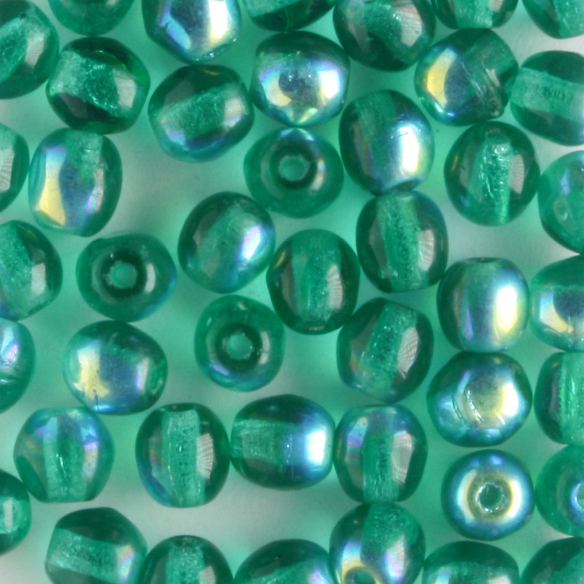 4mm Druk Teal AB - 100 beads