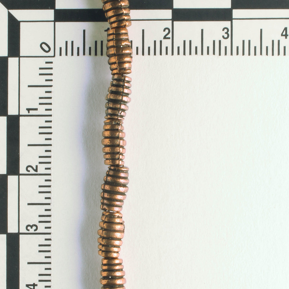 Pewter Beads, Copper Plated - 8" Strand