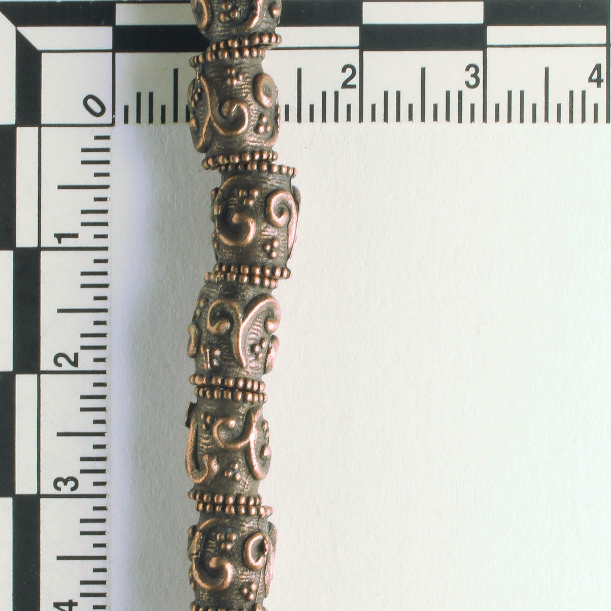 Pewter Beads, Copper Plated - 8" Strand