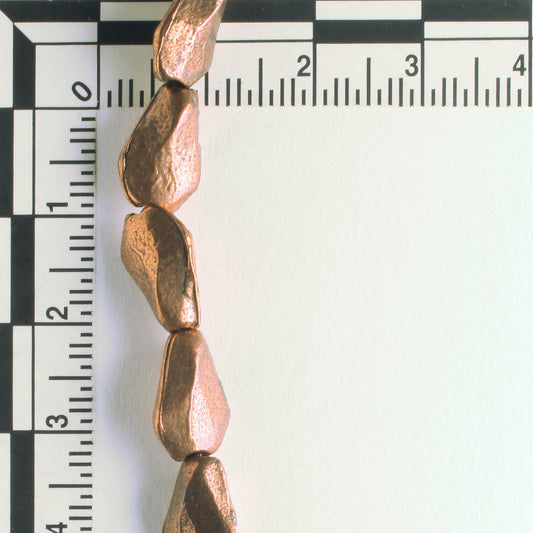 Pewter Beads, Copper Plated - 8" Strand