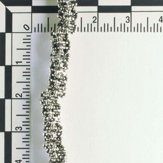 Pewter Beads, Silver Plated - 8" Strand